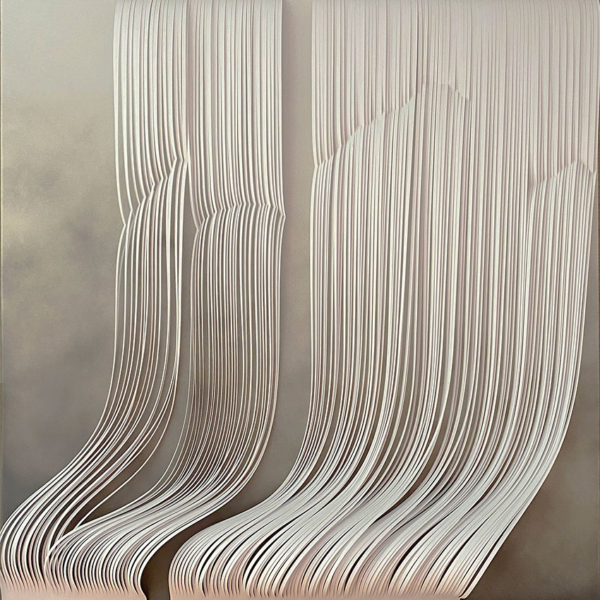 Solange-Heilenkotter-Cascada-I-lamina-sintetica-cortada-a-mano-sobre-lienzo-pintado,-125-x-125-x-10-cm-4960000-galeria-la-sala