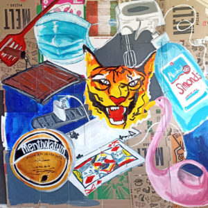 Antonia-Boza,-Objetos-pandemicos-II,-acrilico-sobre-carton,-200-x-200-cm-galeria-la-sala