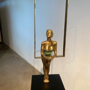 Ignacio Gana LA ESPERA, BRONCE Y BASE DE FIERRO, 170 CM ALTO, 8950000 galeria-la-sala.