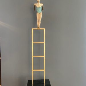 Ignacio Gana Titulo Centinela bronce y base marmol, fierro 235 cm de Alto 13500000 galeria-la-sala