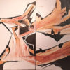 Hernan-Cruz,-Perfiles-negros-fondo-ocre,-oleo-sobre-tela,-200-x-110-cm-galeria-la-sala