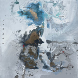 Macarena-Salinas,-Lincabur,-pueblo-de-arriba,-acrilico-sobre-tela,-150-x-120-cm-3450000-galeria-la-sala